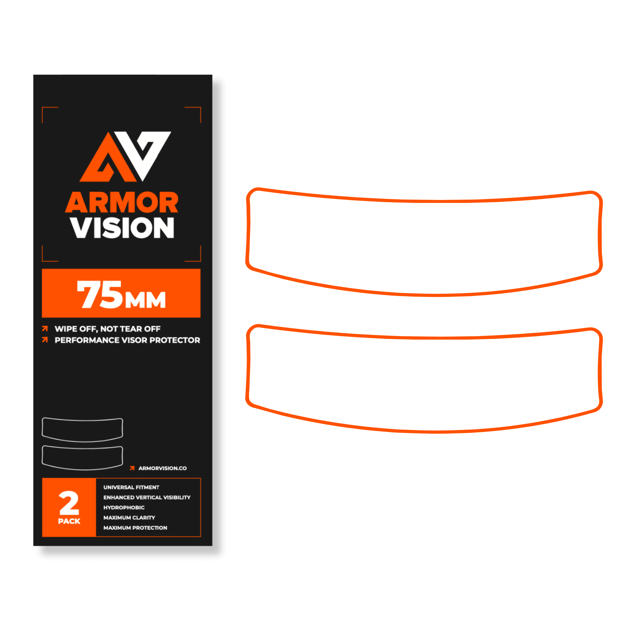 75mm ARMOR VISION RACING VISOR PROTECTOR (PACK OF 2) designed for cylindrical visors will not work with spherical visors
